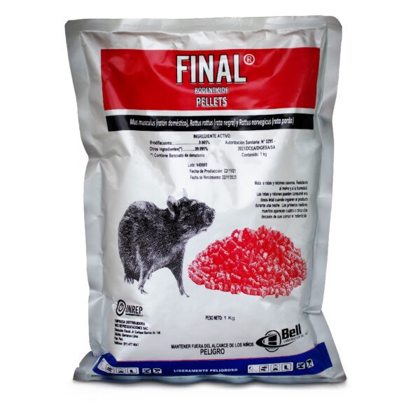 FINAL® PELLETS – BOLSA X 1 KG – RODENTICIDA (BRODIFACOUM 0.005%)